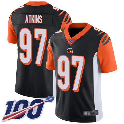 Cincinnati Bengals Limited Black Men Geno Atkins Home Jersey NFL Footballl #97 100th Season Vapor Untouchable->cincinnati bengals->NFL Jersey